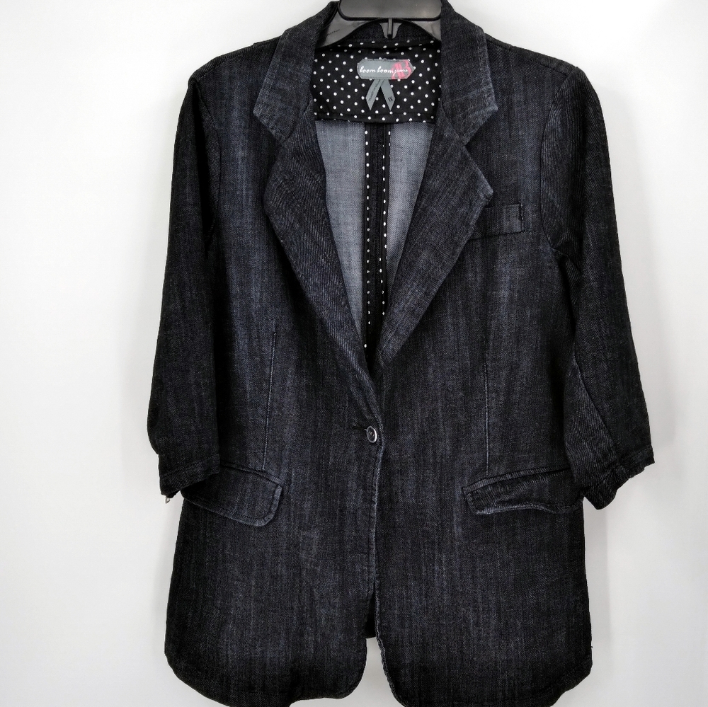 Boom Boom Jeans Dark Wash Denim Blazer Jacket 1X